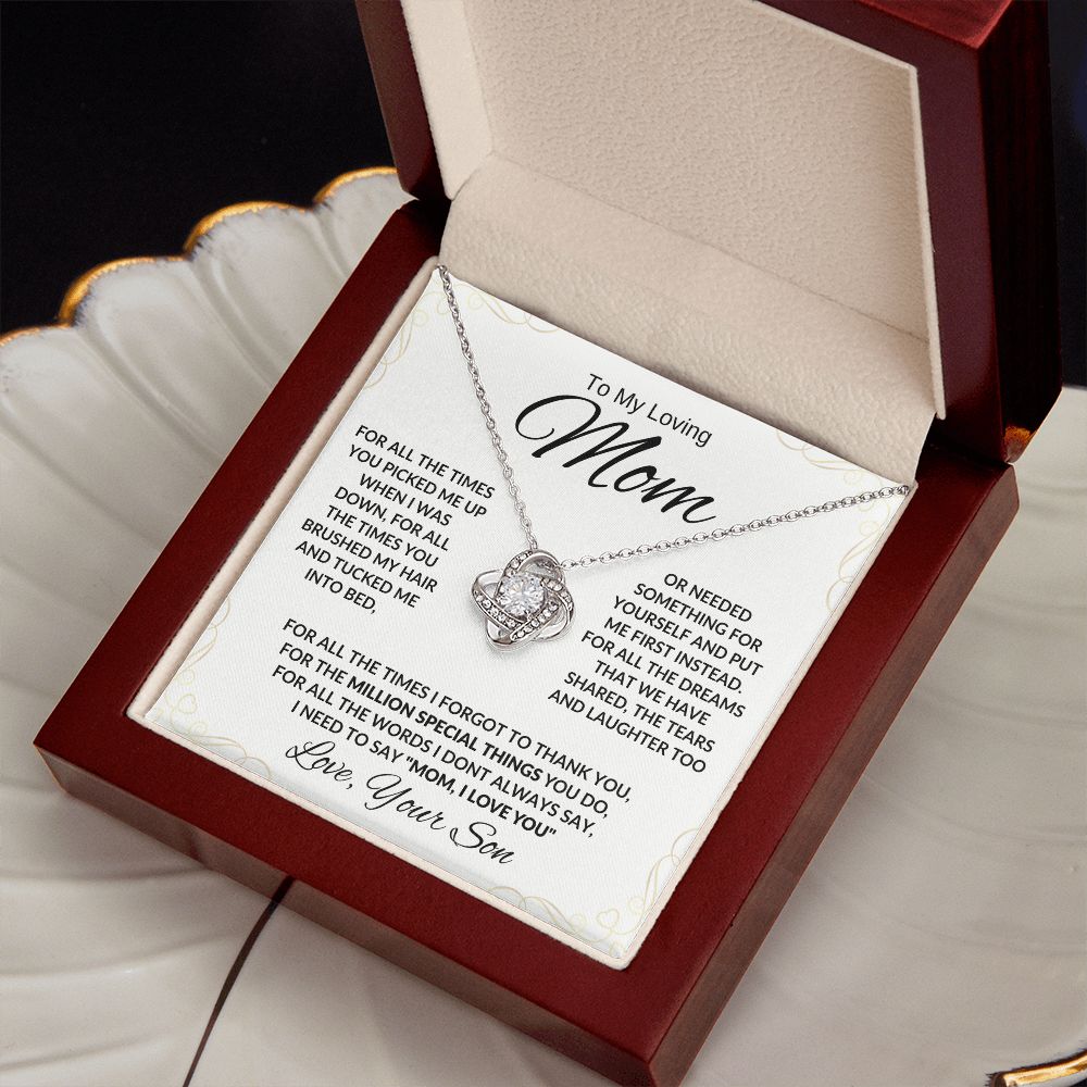 My Loving Mom For All You Do Knot Necklace