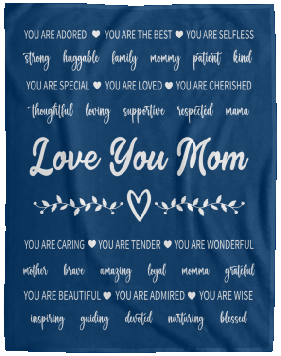Love You Mom Plush Fleece Blanket - 60x80