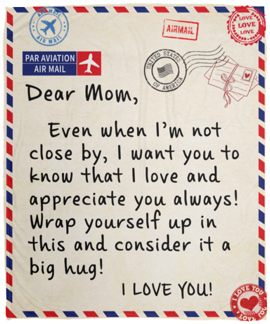 Dear Mom- Postage Cozy Plush Fleece Blanket - 50x60