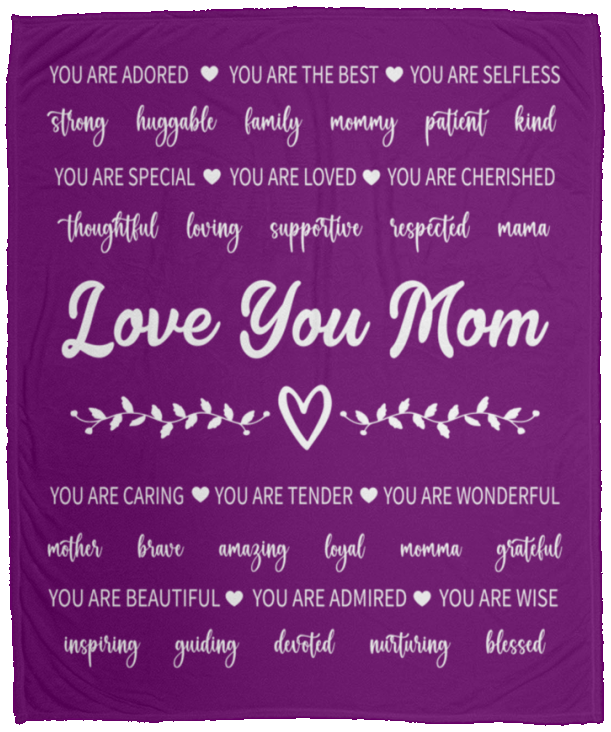 Love You Mom Cozy Plush Fleece Blanket - 50x60