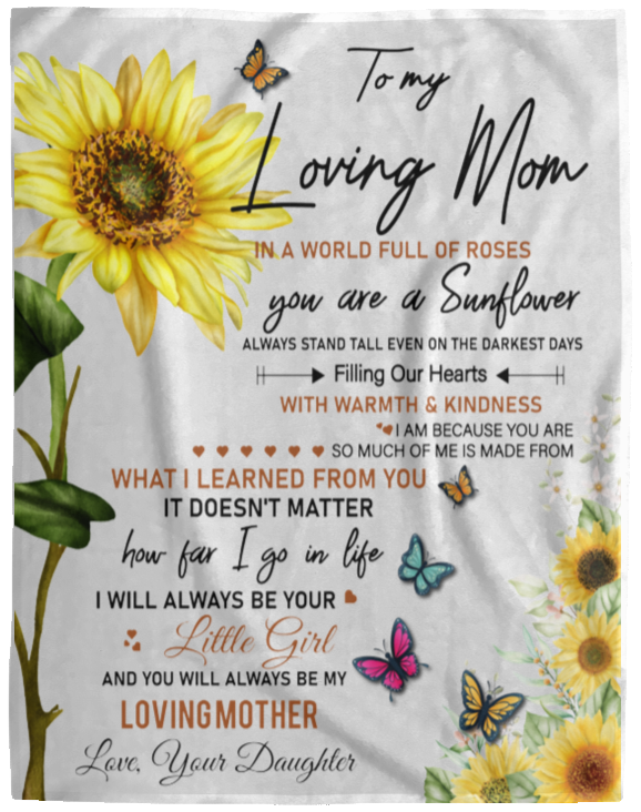 Mother Sunflower Mom You Are The World Mom Gift Quilt Blanket