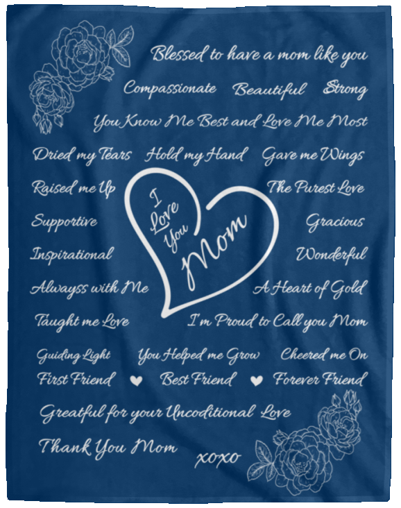 I love you Mom Cozy Plush Fleece Blanket - 60x80