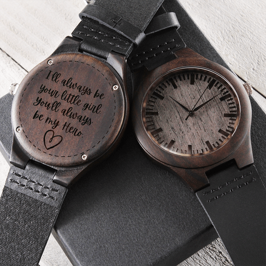 GIFT FOR DAD FROM DAUGHTER- Engraved Watch- Wooden Watch - Unique gift for Dad - Father's Day - Dad's Birthday