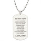 To My Son - Always Remember Engraved Dog Tag Necklace