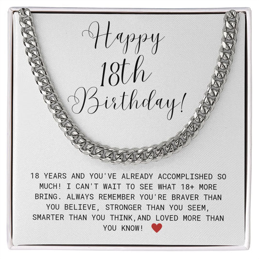 18th Birthday Chain Necklace