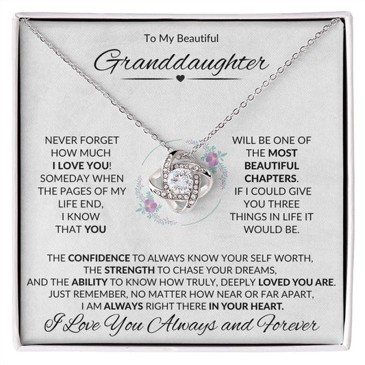 Granddaughter Most Beautiful Chapter Knot Necklace