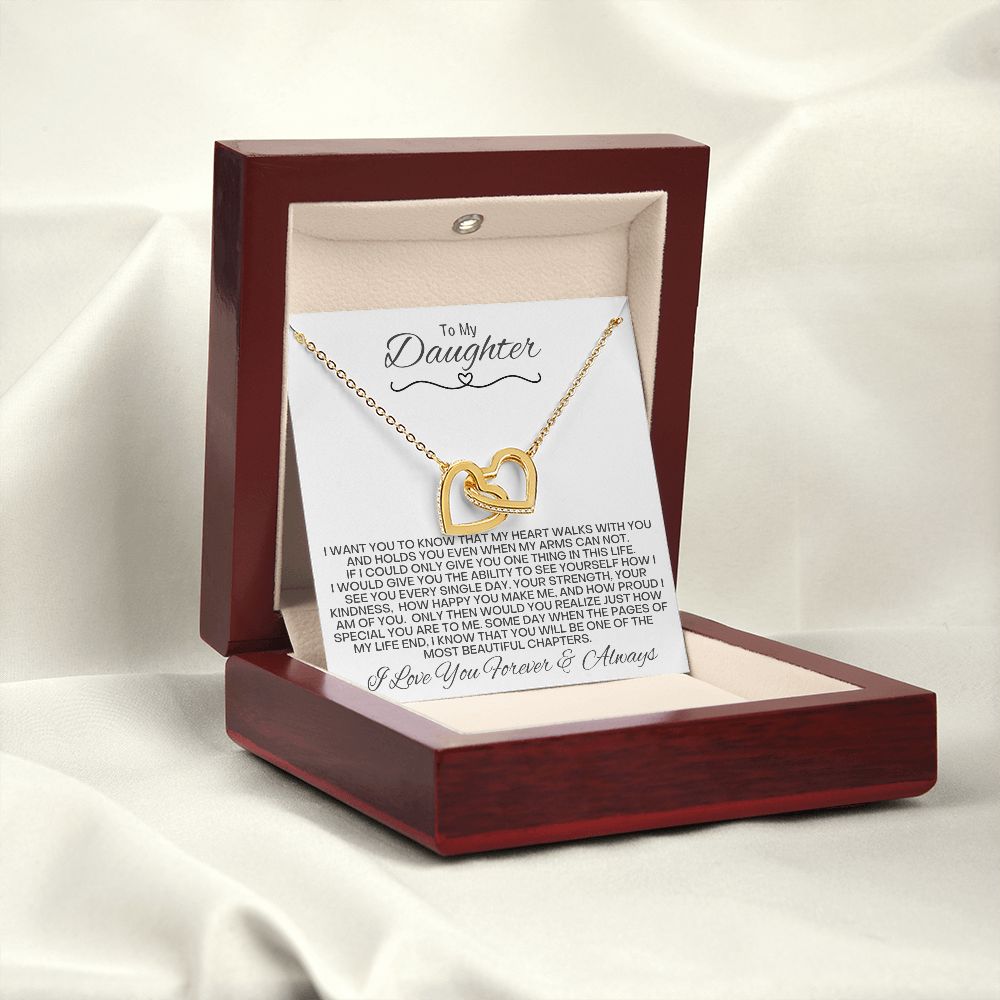 Daughter, My Heart Holds You - Interlocking Hearts Necklace
