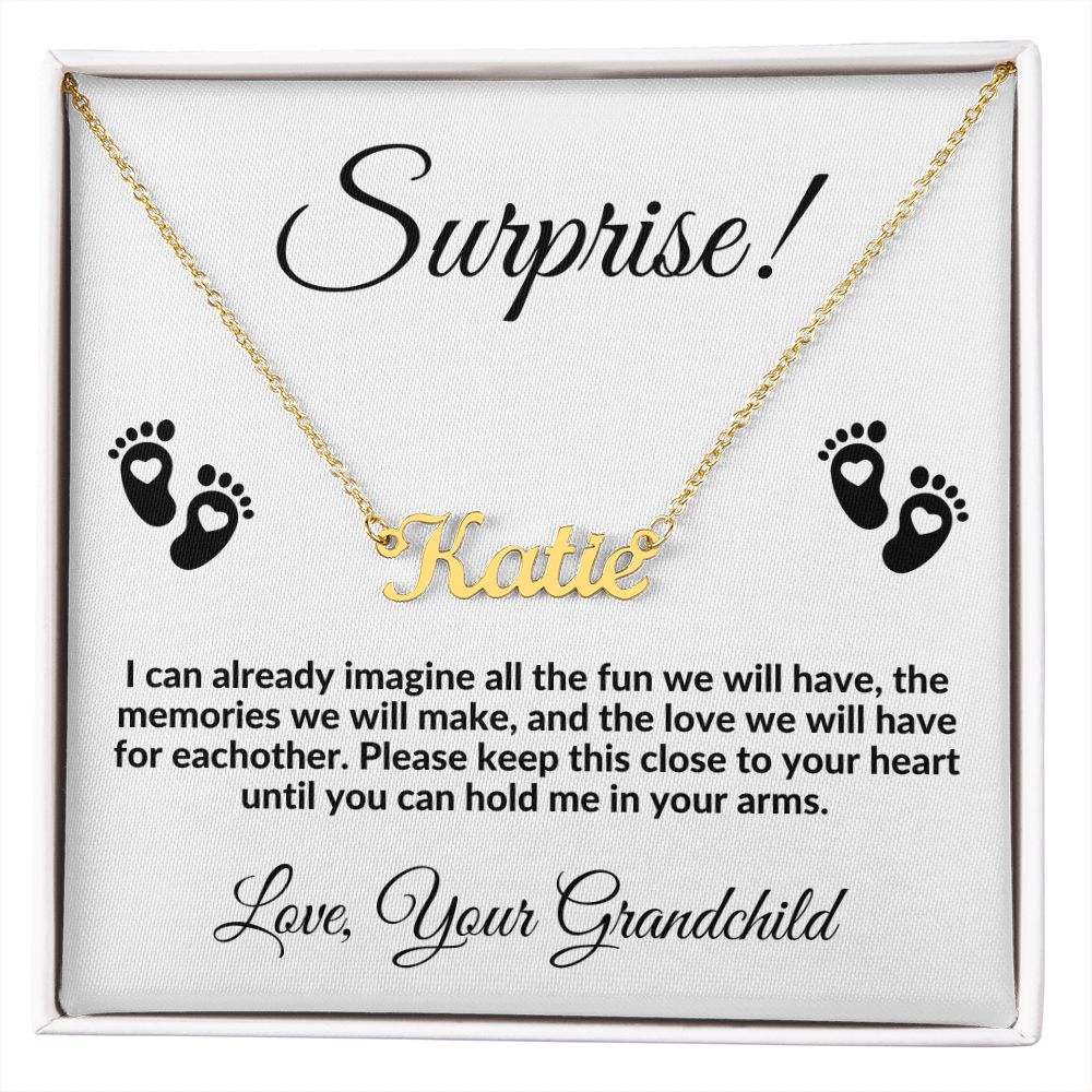 Custom Name Pregnancy Announcement Necklace