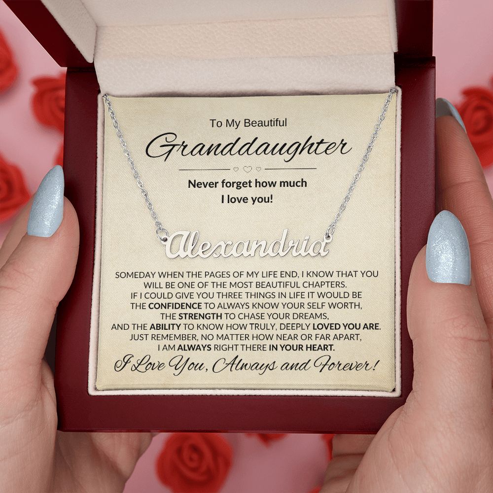 Granddaughter Most Beautiful Chapter Custom Name Necklace