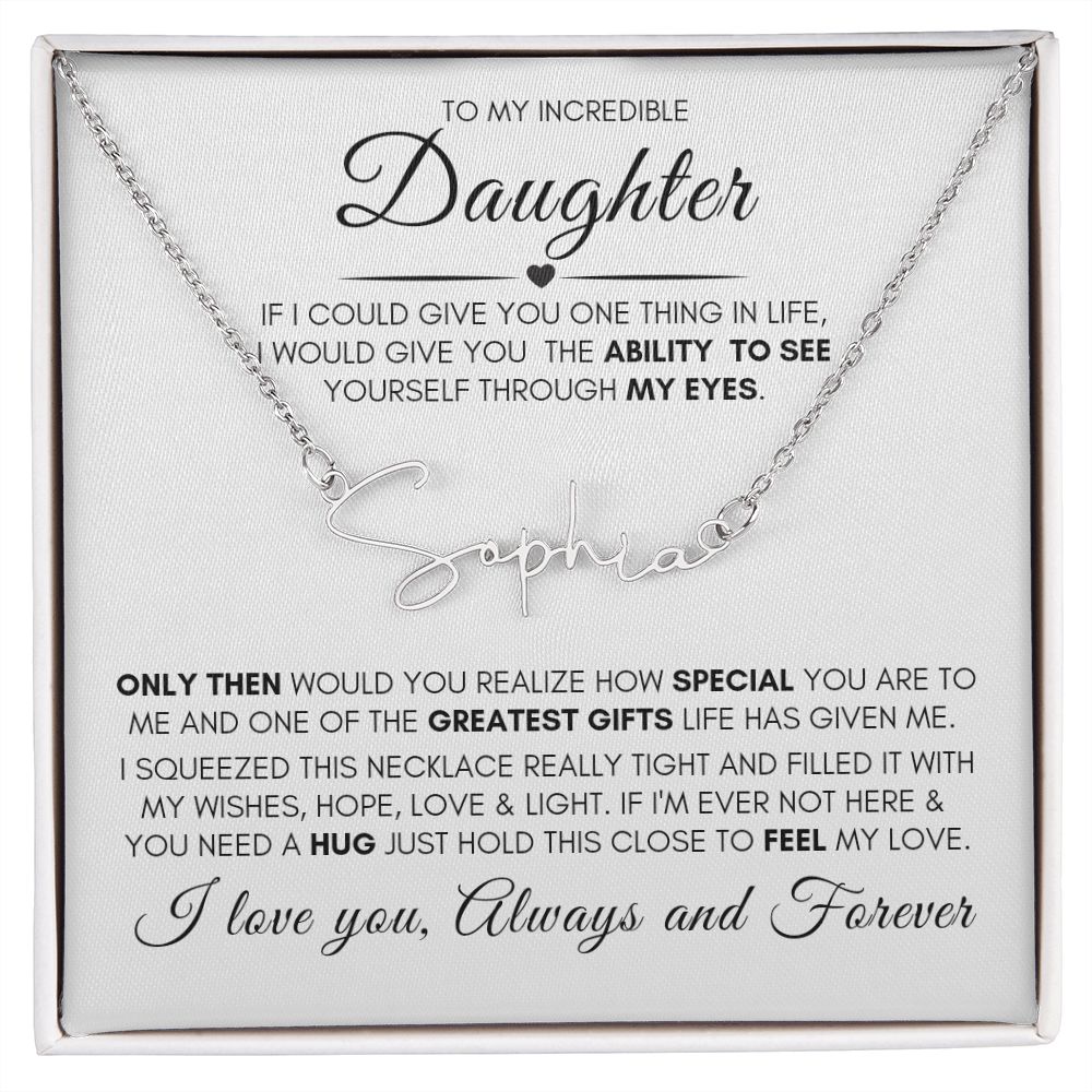 Daughter My Greatest Gift Custom Name Necklace