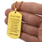 To My Son - Always Remember Engraved Dog Tag Necklace