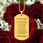 To My Son - Always Remember Engraved Dog Tag Necklace