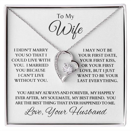 To My Wife "My Always and Forever" Love Necklace