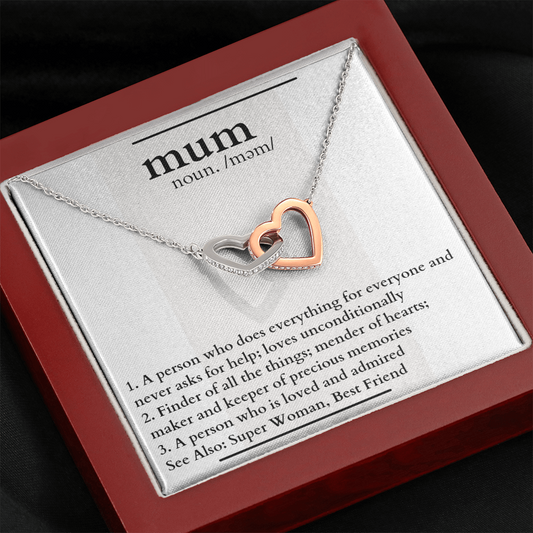 Definition of Mum Interlocked Hearts Necklace