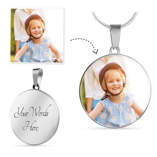 Custom Engraved Photo Heart Necklace