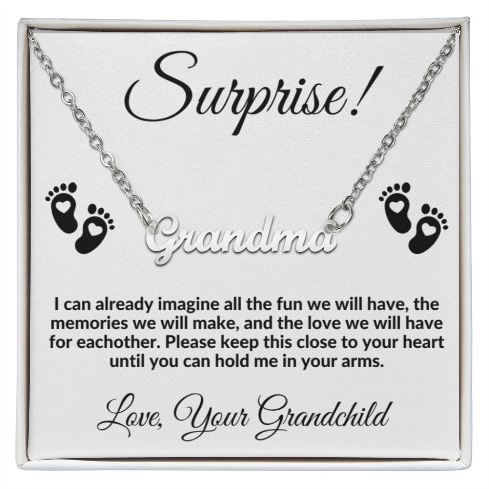 Custom Name Pregnancy Announcement Necklace