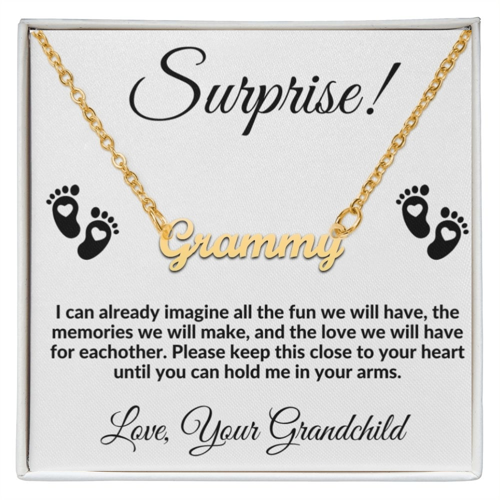 Custom Name Pregnancy Announcement Necklace