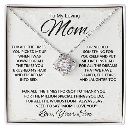 My Loving Mom For All You Do Knot Necklace