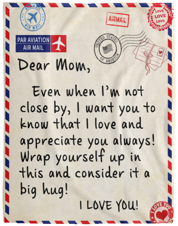 Dear Mom Postage Cozy Plush Fleece Blanket - 60x80