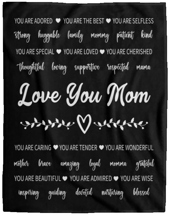 Love You Mom Plush Fleece Blanket - 60x80