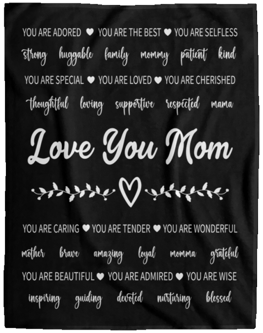 Love You Mom Plush Fleece Blanket - 60x80