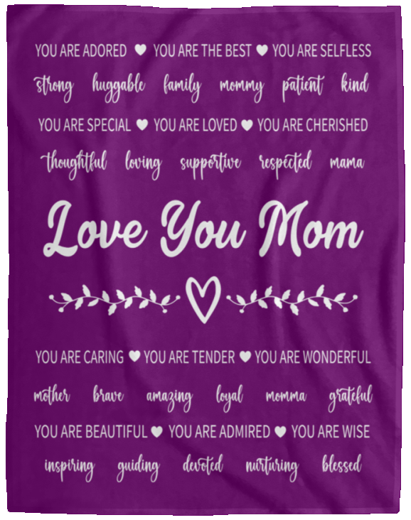 Love You Mom Plush Fleece Blanket - 60x80