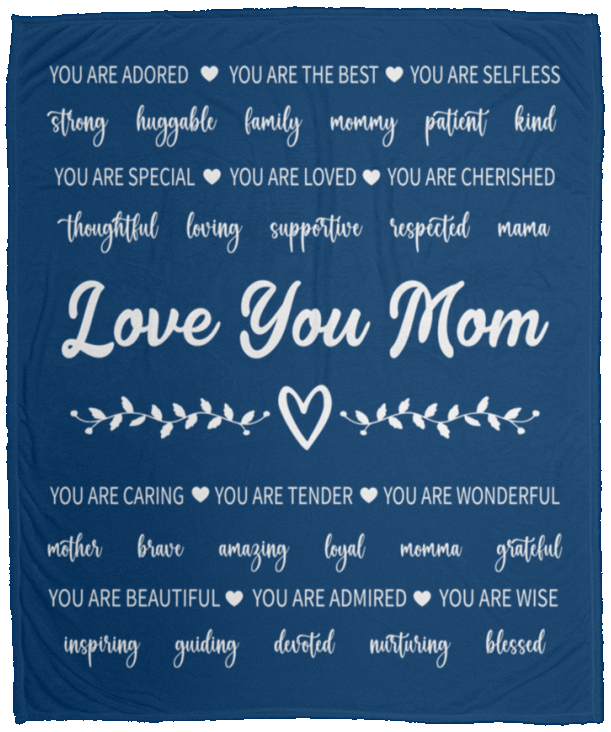 Love You Mom Cozy Plush Fleece Blanket - 50x60