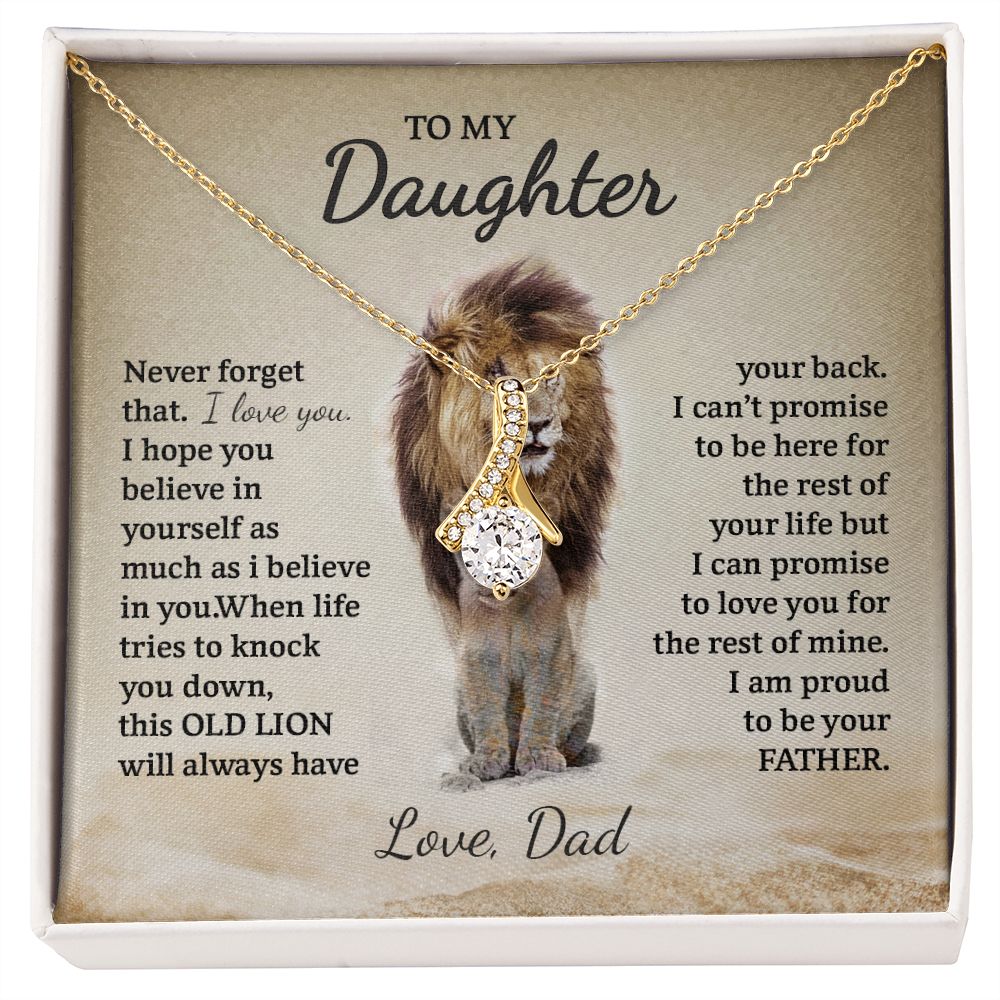 Daughter Love Dad Lion Alluring Beauty Necklace