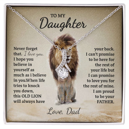 Daughter Love Dad Lion Alluring Beauty Necklace