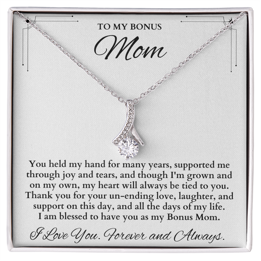 Bonus Mom Gift for Step Mother, Gift from Bride, step mom gift for stepmom necklace, step mom wedding gift, Bonus Mom on my Wedding Day