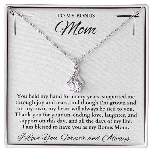 Bonus Mom Gift for Step Mother, Gift from Bride, step mom gift for stepmom necklace, step mom wedding gift, Bonus Mom on my Wedding Day