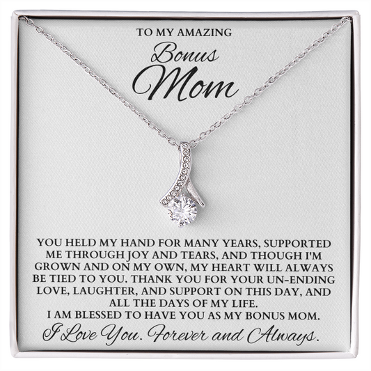 Bonus Mom Gift for Step Mother, Gift from Bride, step mom gift for stepmom necklace, step mom wedding gift, Bonus Mom on my Wedding Day
