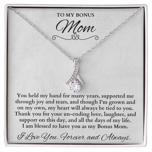 Bonus Mom Gift for Step Mother, Gift from Bride, step mom gift for stepmom necklace, step mom wedding gift, Bonus Mom on my Wedding Day