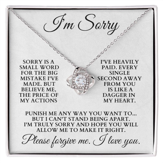 I'm Sorry "Please Forgive Me" Love Knot Necklace