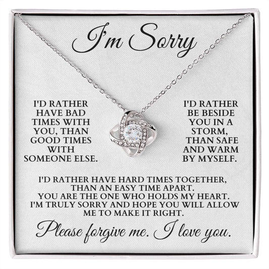 I'm Sorry Love Knot Necklace