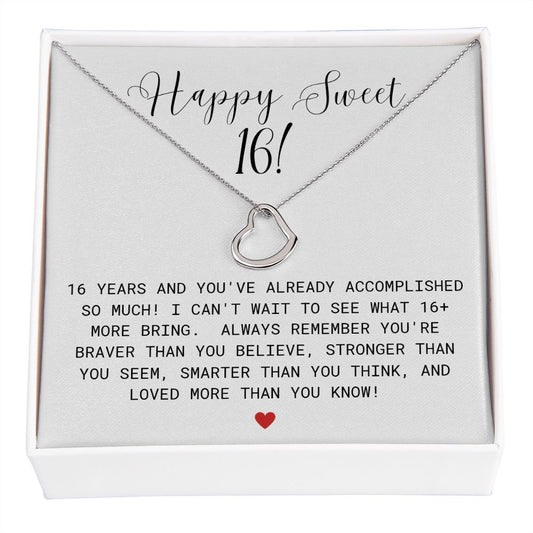 Sweet 16 Delicate Heart Necklace