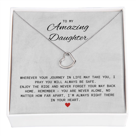 Amazing Daughter Delicate Heart Necklace