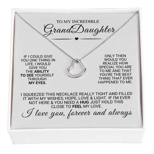 Granddaughter Delicate Heart Necklace
