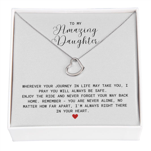 My Amazing Daughter Delicate Heart Necklace