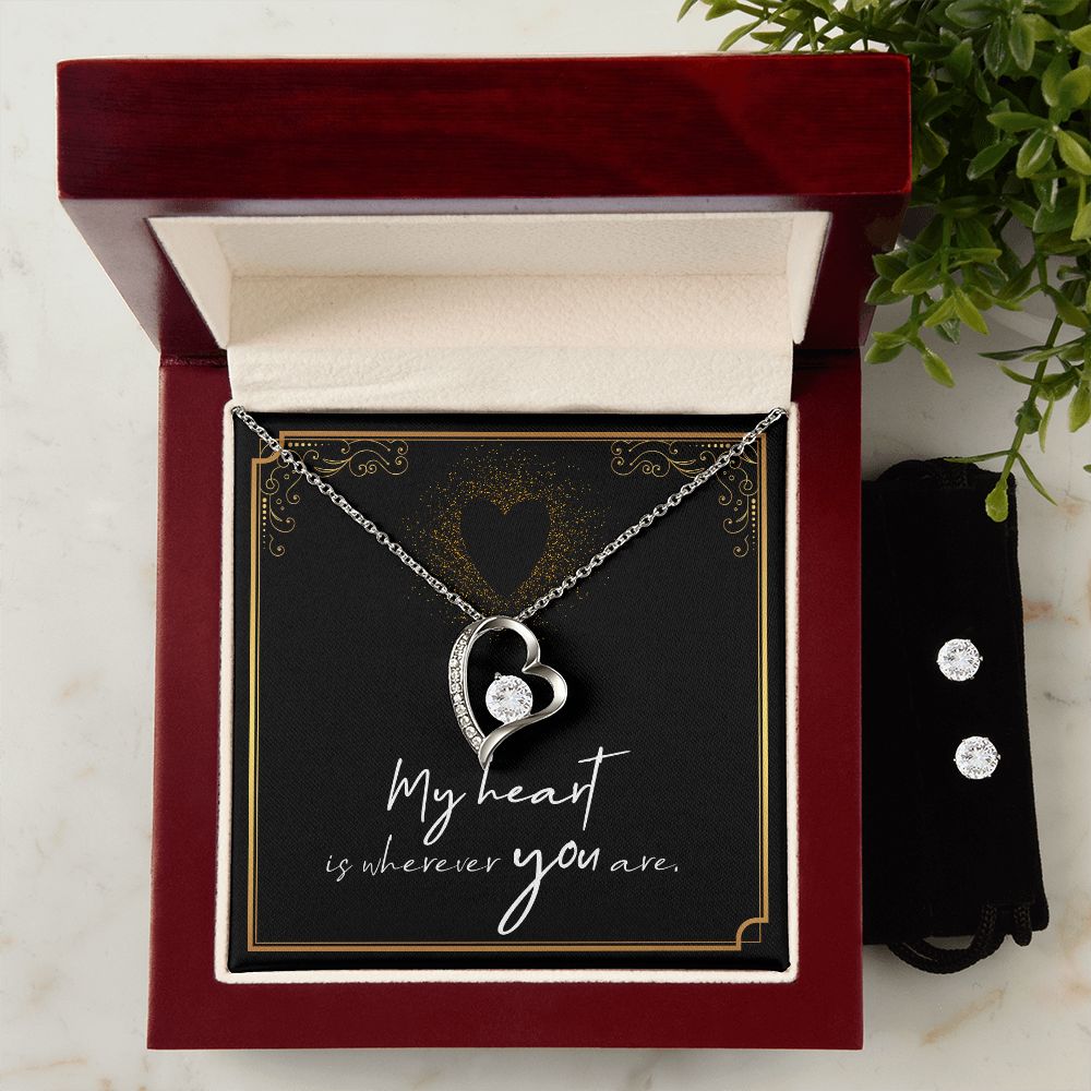 My Heart Forever Love Necklace and Earring Set