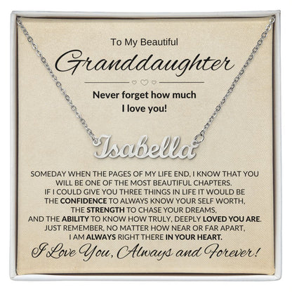 Granddaughter Most Beautiful Chapter Custom Name Necklace