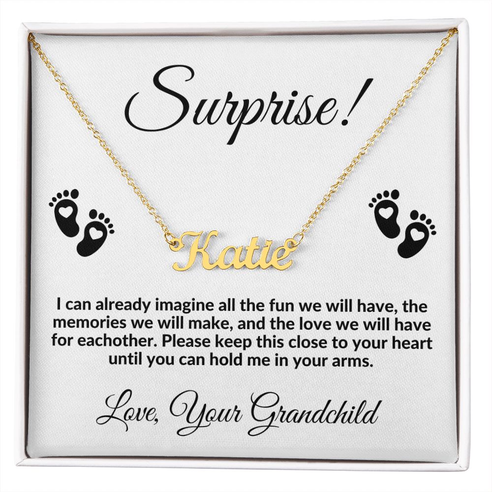 Custom Name Pregnancy Announcement Necklace