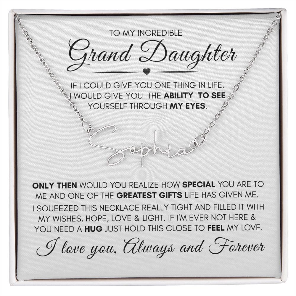 Amazon.com: To My Granddaughter Love Necklace, Granddaughter Birthday Gift,  Gift From Grandma/Grandpa, Granddaughter Christmas Gift, Granddaughter 925  Sterling Silver Necklace: Clothing, Shoes & Jewelry