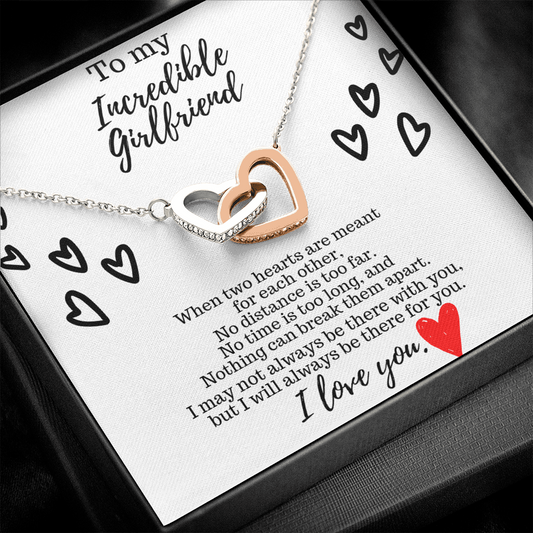 Incredible Long Distance Girlfriend- Interlocked Heart Necklace